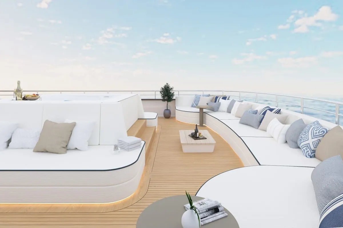 Deck of Alfa Mario, a Gulet Motoryacht motor yacht at Split, Croatia