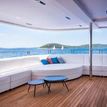 Deck of Alfa Mario, a Gulet Motoryacht motor yacht at Split, Croatia