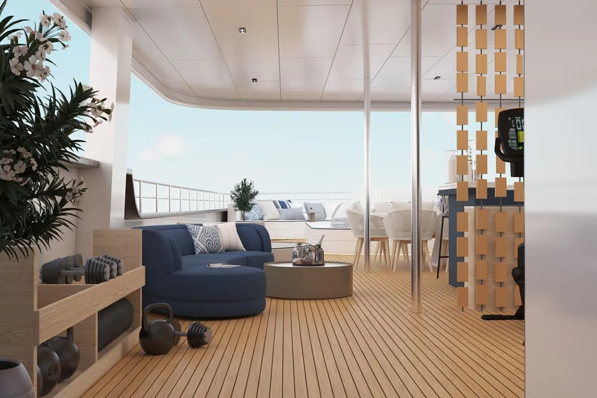 Deck of Alfa Mario, a Gulet Motoryacht motor yacht at Split, Croatia