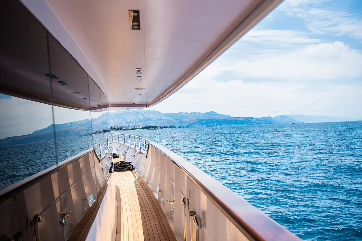 Deck of Alfa Mario, a Gulet Motoryacht motor yacht at Split, Croatia