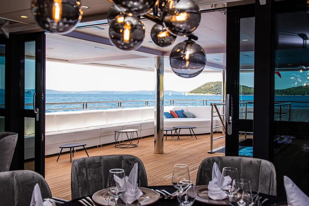 Salon of Alfa Mario, a Gulet Motoryacht motor yacht at Split, Croatia