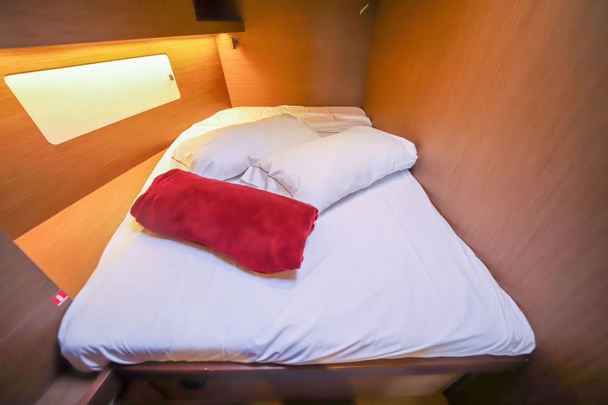 Cabin on Sea Dream, a Beneteau Oceanis 51.1 sailboat at Castellammare del Golfo, Italy