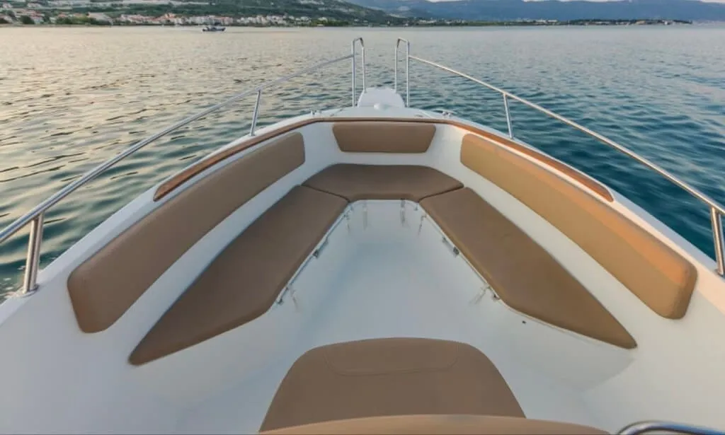 Deck of Cap Camarat, a Jeanneau Cap Camarat 7.5 CC motorboat at Trogir, Croatia