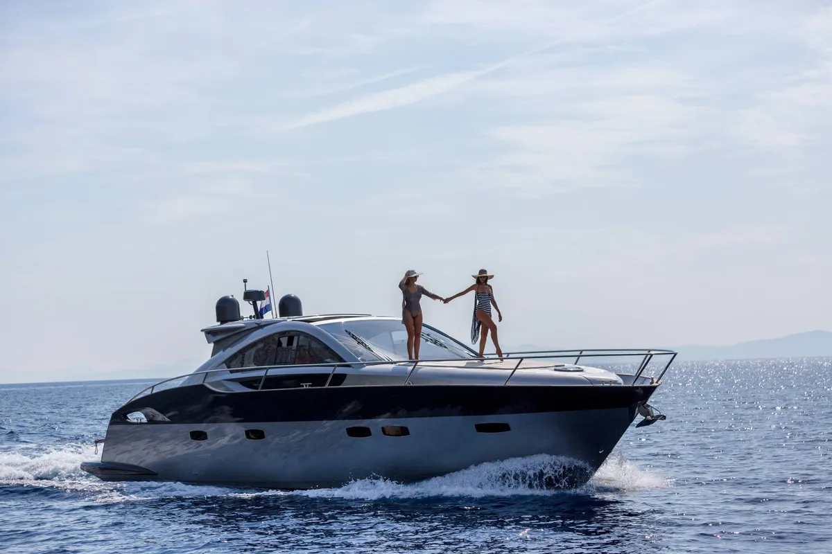 Exterior view of Premium +, a Pearl Sea 56 motorboat at Split, Croatia