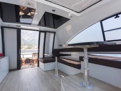 Salon of Premium +, a Pearl Sea 56 motorboat at Split, Croatia