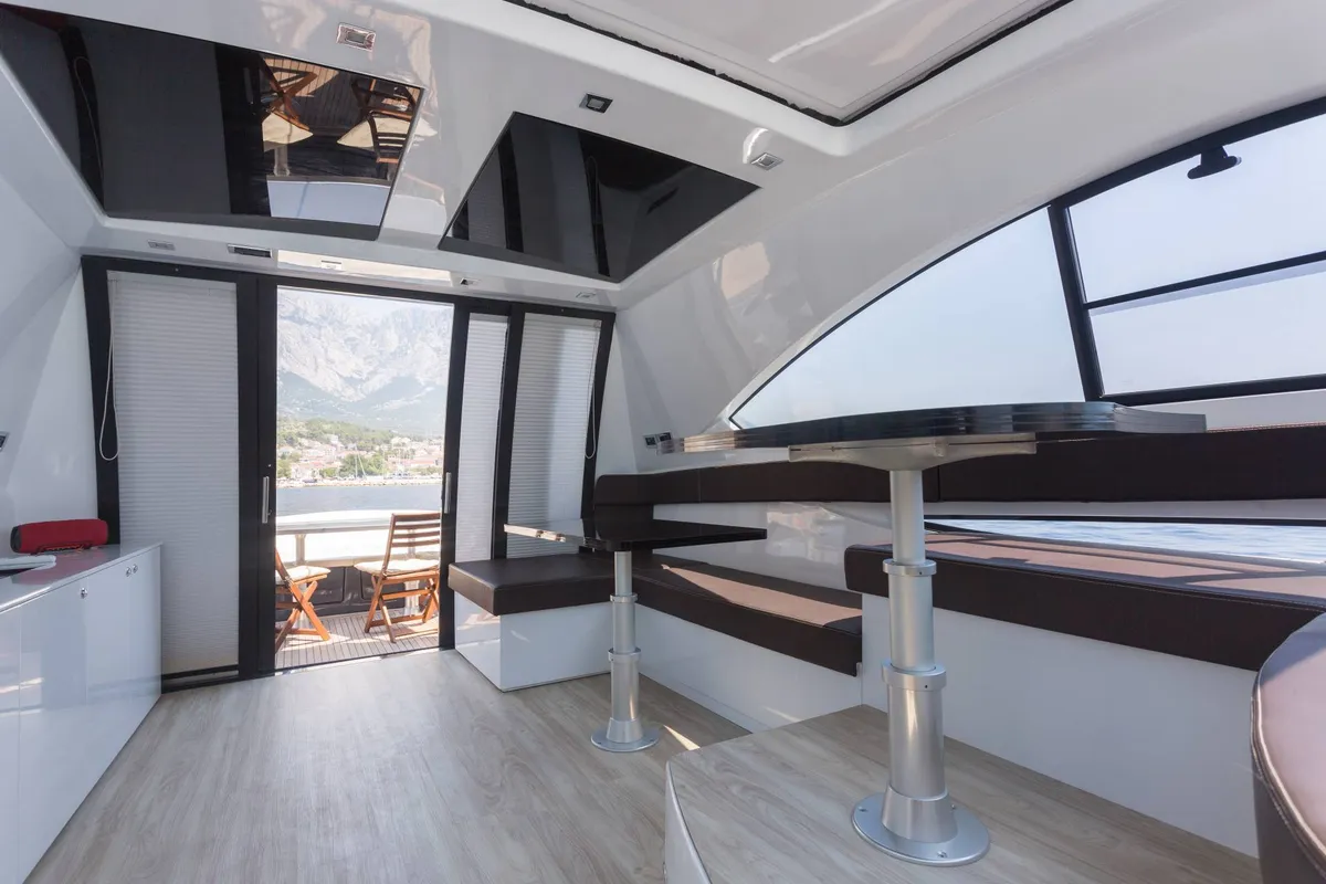 Salon of Premium +, a Pearl Sea 56 motorboat at Split, Croatia