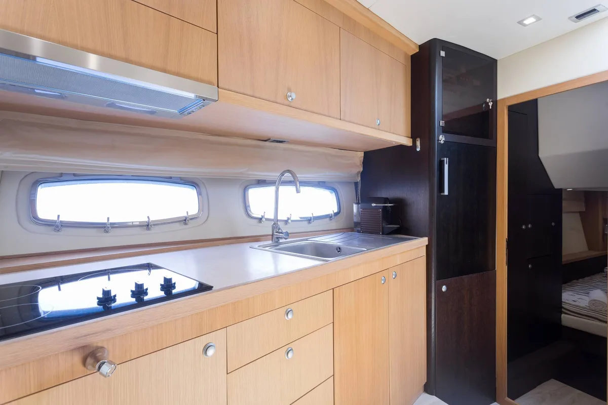 Galley of Premium +, a Pearl Sea 56 motorboat at Split, Croatia