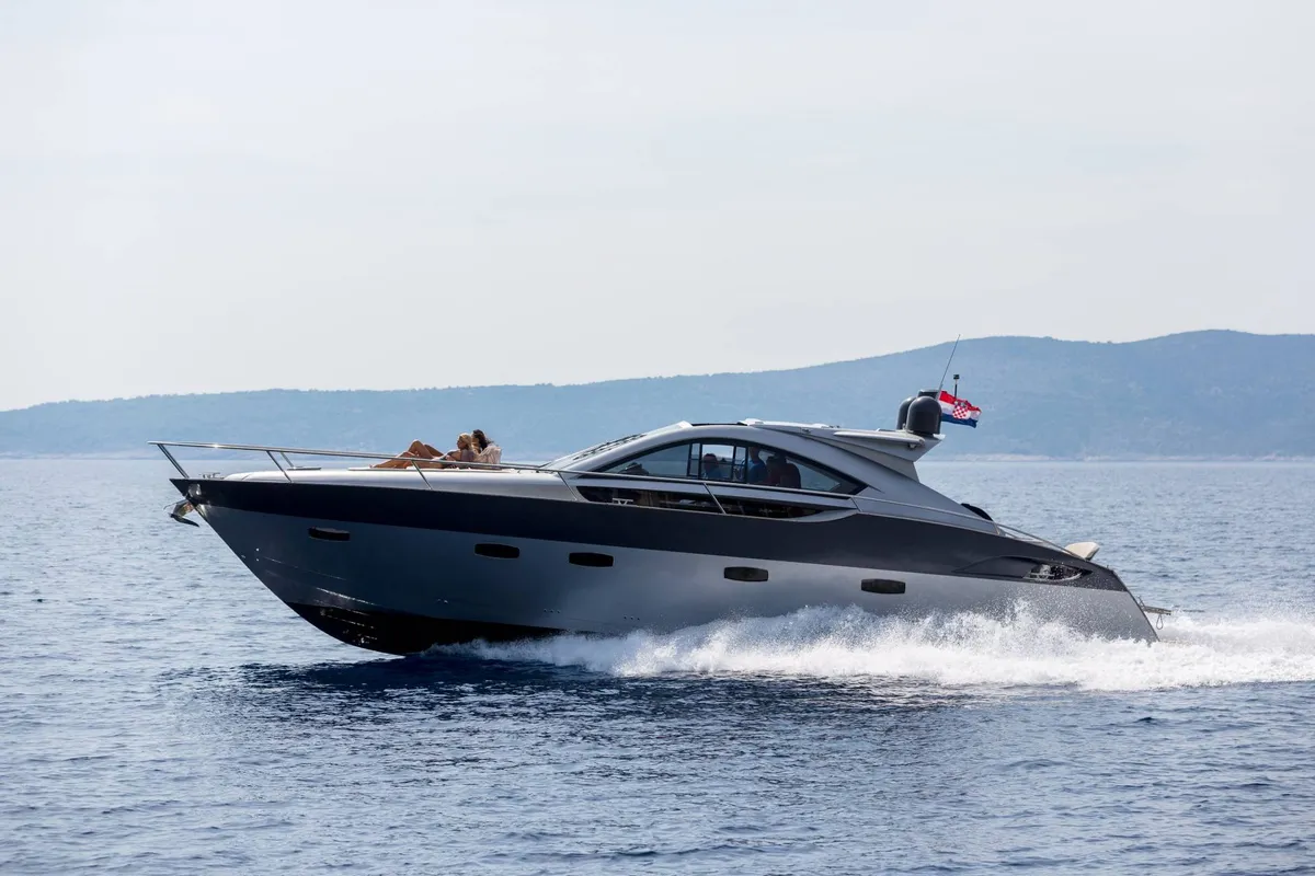 Exterior view of Premium +, a Pearl Sea 56 motorboat at Split, Croatia