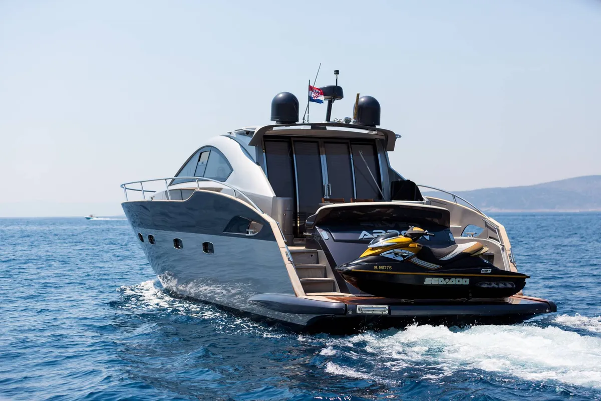 Exterior view of Premium +, a Pearl Sea 56 motorboat at Split, Croatia