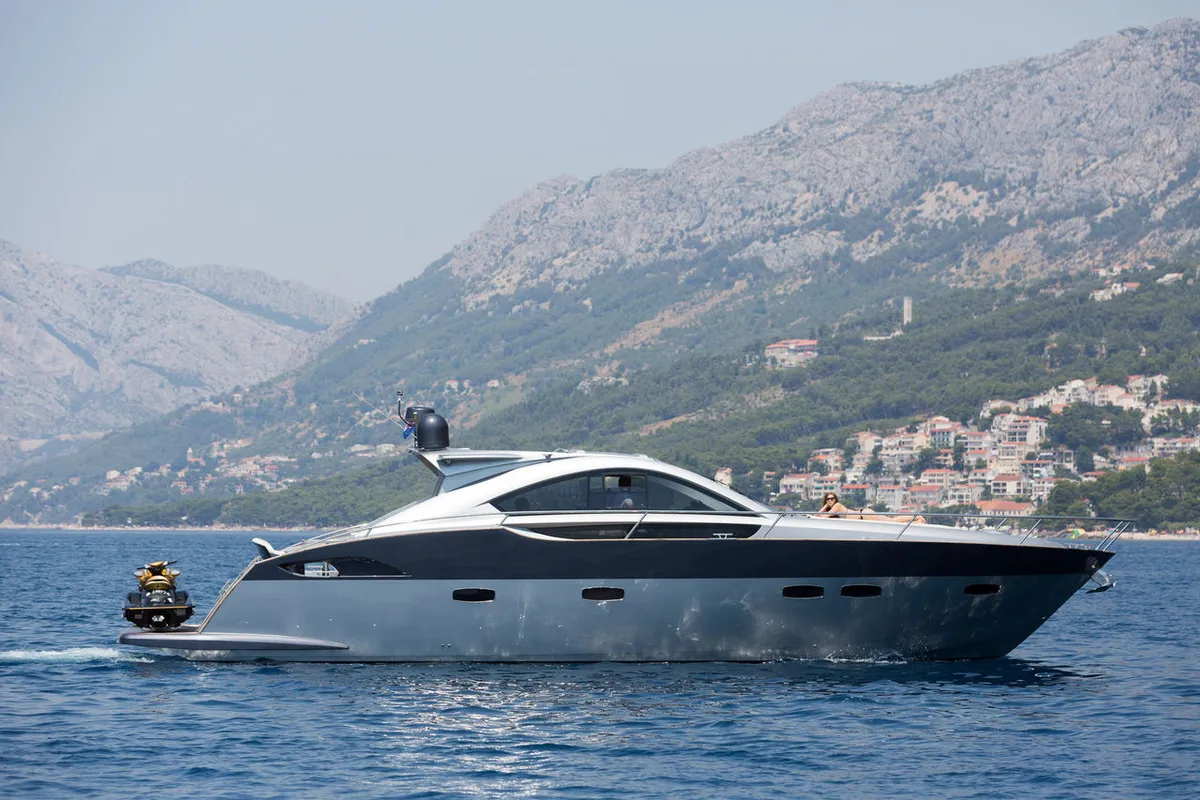 Exterior view of Premium +, a Pearl Sea 56 motorboat at Split, Croatia