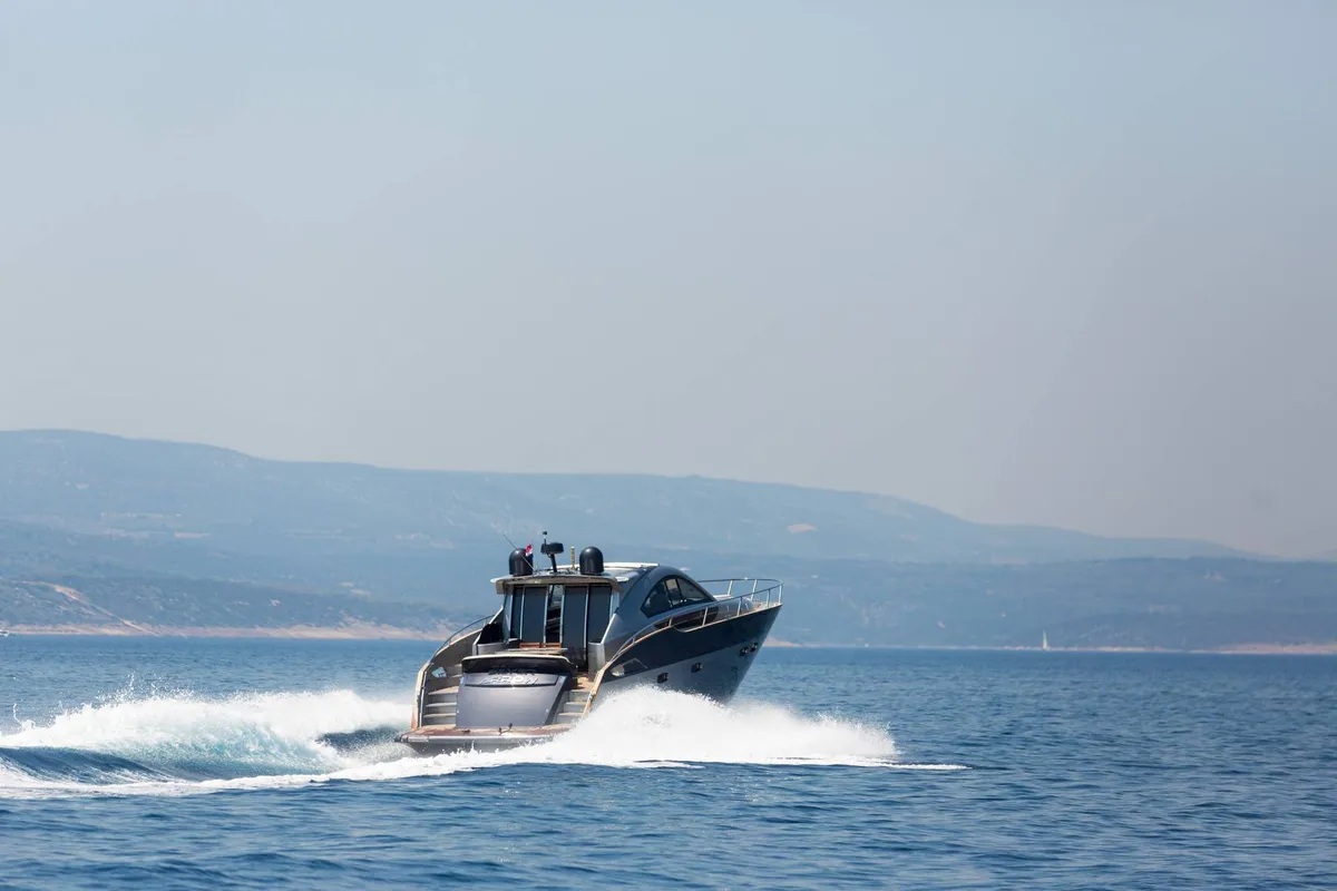 Exterior view of Premium +, a Pearl Sea 56 motorboat at Split, Croatia