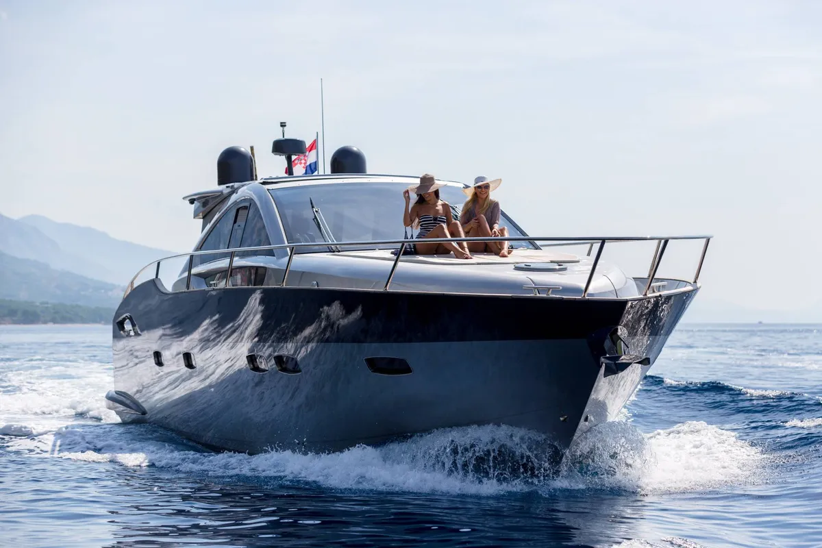 Exterior view of Premium +, a Pearl Sea 56 motorboat at Split, Croatia