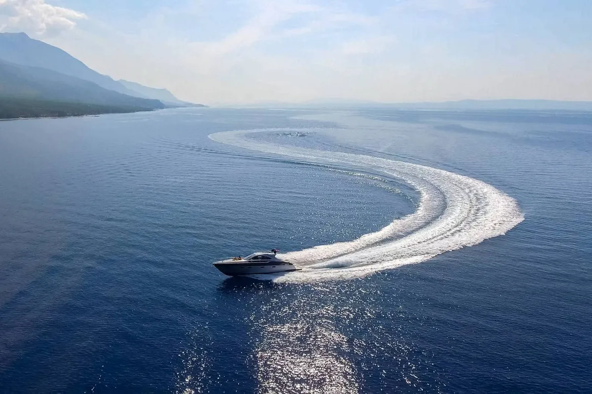 Exterior view of Premium +, a Pearl Sea 56 motorboat at Split, Croatia