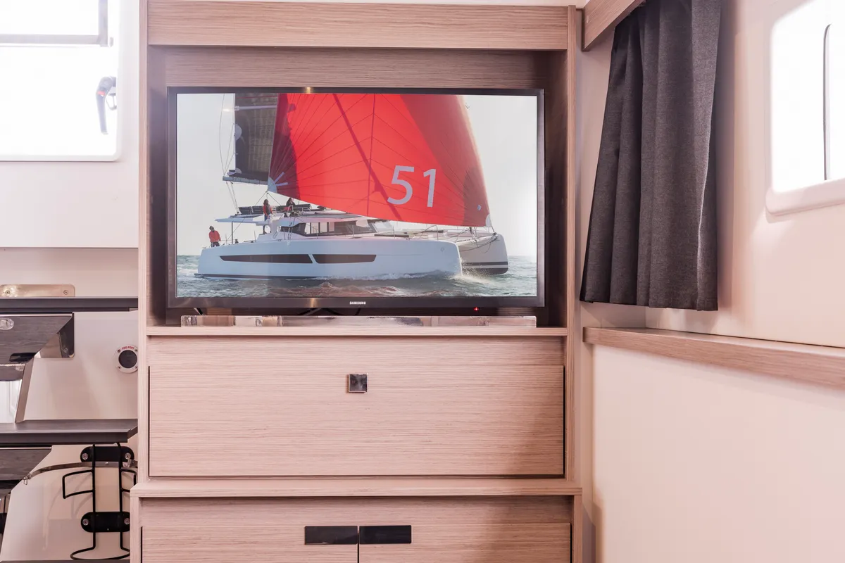 Dédé, a Fountaine Pajot Aura 51 catamaran at Hyères, France