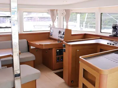 Salon of Lili, a Lagoon 42 catamaran at Road Town, British Virgin Islands