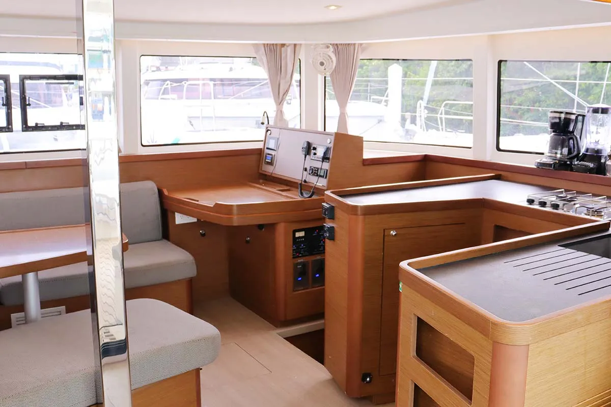 Salon of Lili, a Lagoon 42 catamaran at Road Town, British Virgin Islands