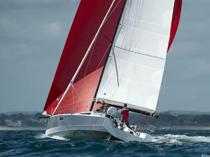 Exterior view of MA AUVA, a Pogo 30 sailboat at La Trinité-sur-Mer, France
