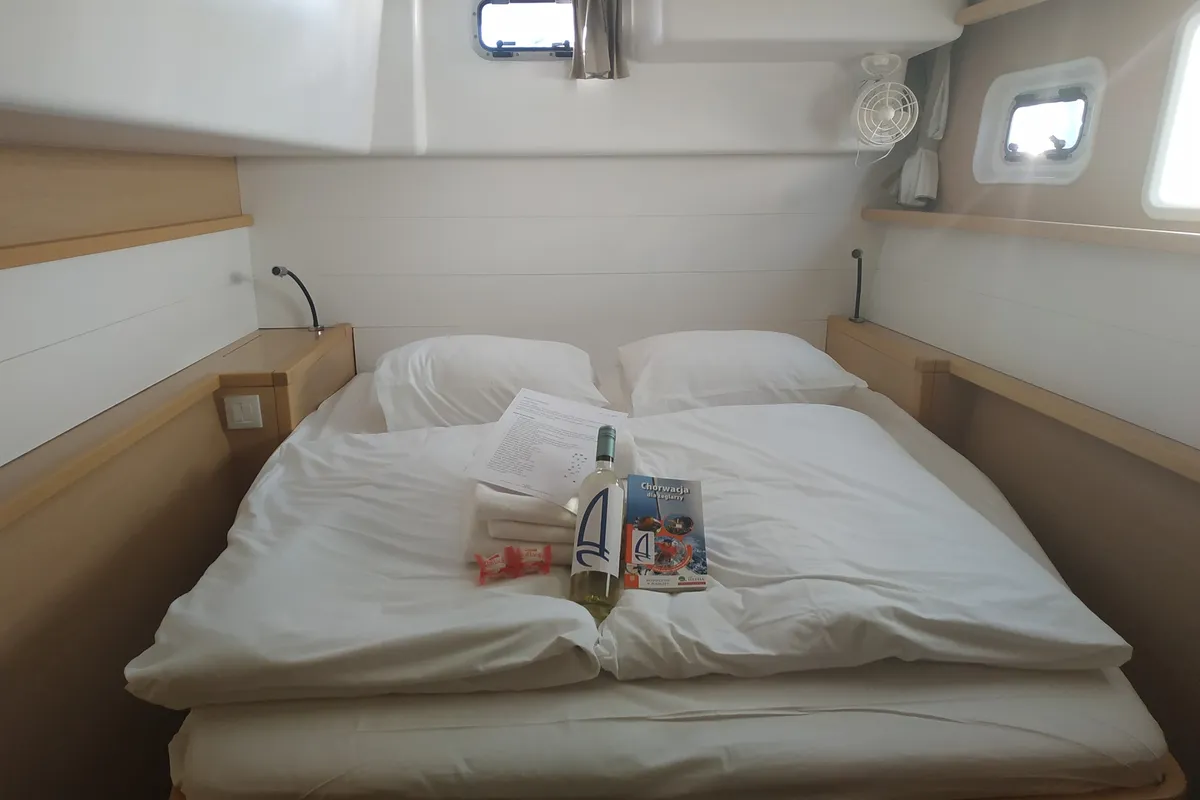 Cabin on Mantra, a Lagoon 450 F catamaran at Pirovac, Croatia
