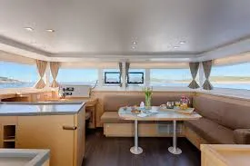 Salon of Mantra, a Lagoon 450 F catamaran at Pirovac, Croatia