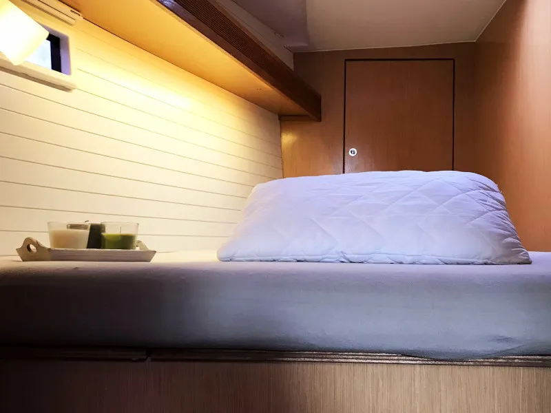 Cabin on Medusa, a Bavaria 45 Cruiser sailboat at Municipal Unit of Lefkada, Greece
