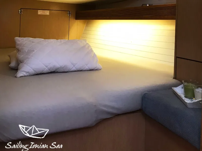 Cabin on Medusa, a Bavaria 45 Cruiser sailboat at Municipal Unit of Lefkada, Greece