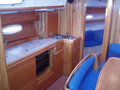 Galley of Ines, a Bavaria 39 Cruiser sailboat at Punat, Croatia
