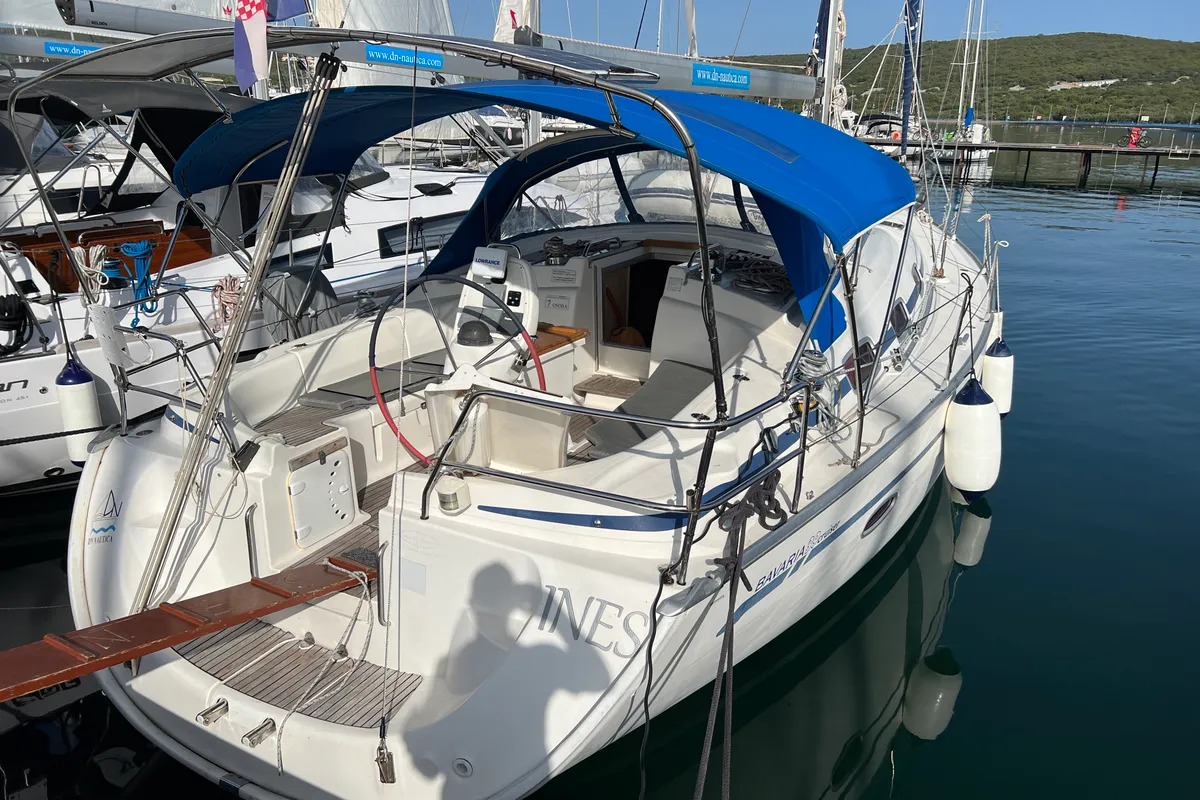 Exterior view of Ines, a Bavaria 39 Cruiser sailboat at Punat, Croatia