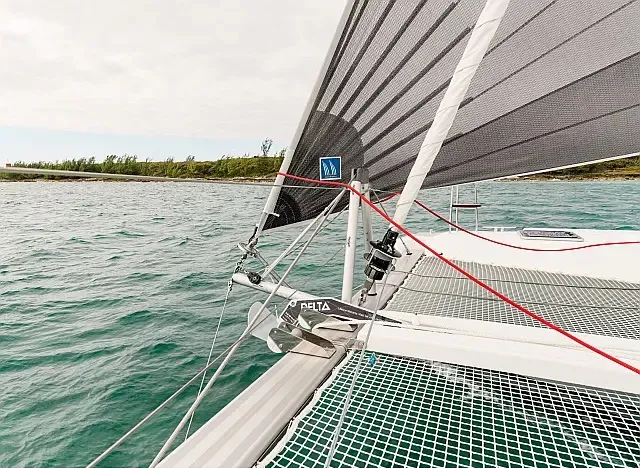 Stardust, a Lagoon 42 catamaran at Grad Trogir, Croatia