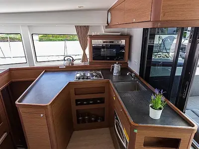 Galley of Stardust, a Lagoon 42 catamaran at Grad Trogir, Croatia