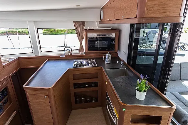 Galley of Stardust, a Lagoon 42 catamaran at Grad Trogir, Croatia