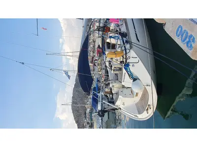 Exterior view of Mesaoria, a Bavaria 44 sailboat at Rhodes, Greece