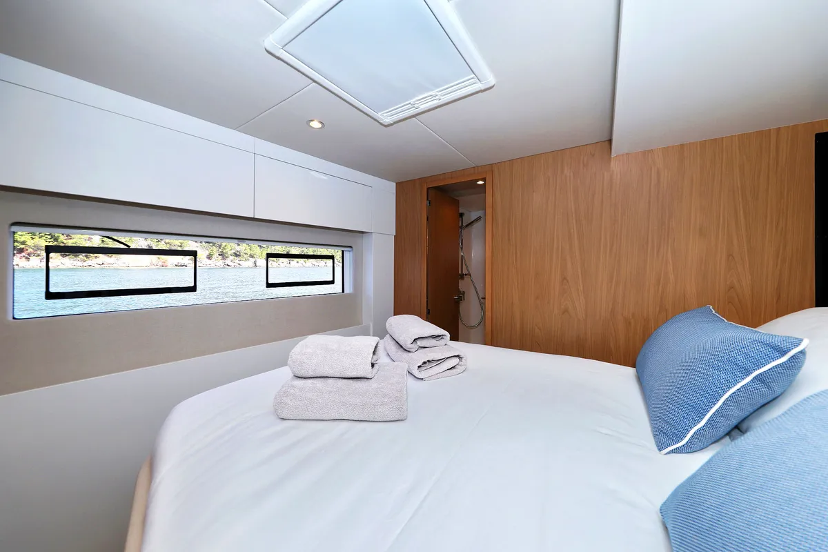 Cabin on Joie de mer, a Bali 5.8 catamaran at Grad Kaštela, Croatia