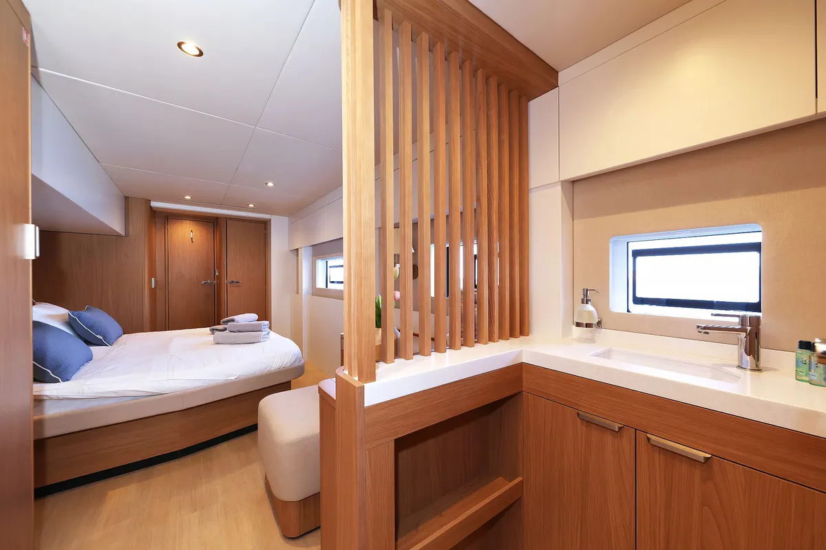 Cabin on Joie de mer, a Bali 5.8 catamaran at Grad Kaštela, Croatia
