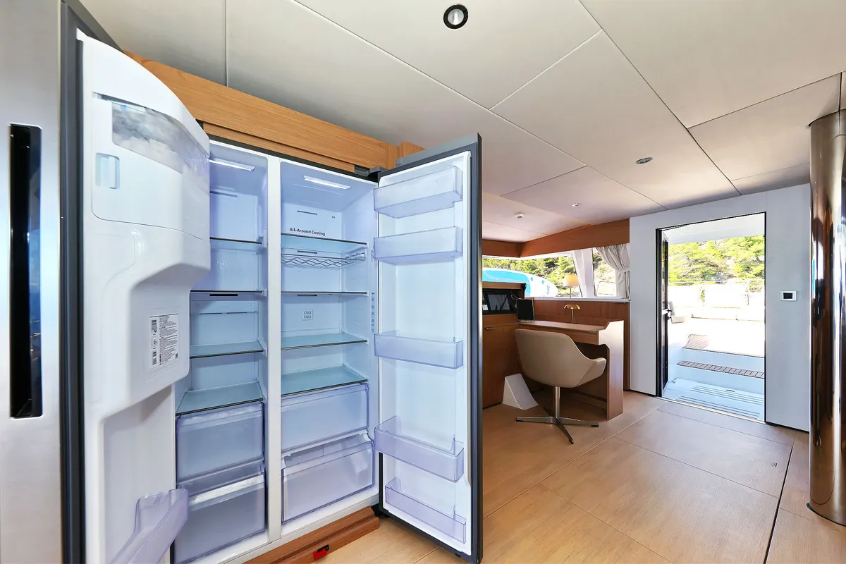 Galley of Joie de mer, a Bali 5.8 catamaran at Grad Kaštela, Croatia