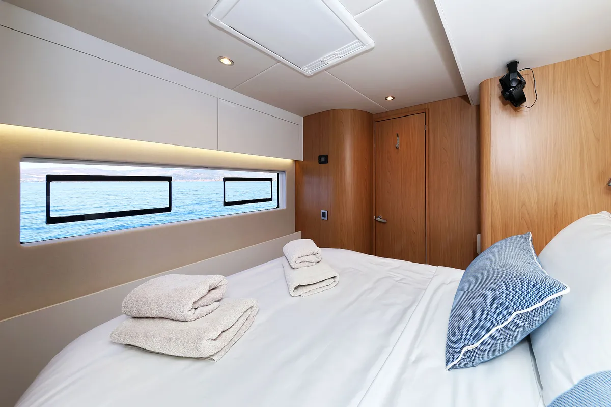 Cabin on Joie de mer, a Bali 5.8 catamaran at Grad Kaštela, Croatia