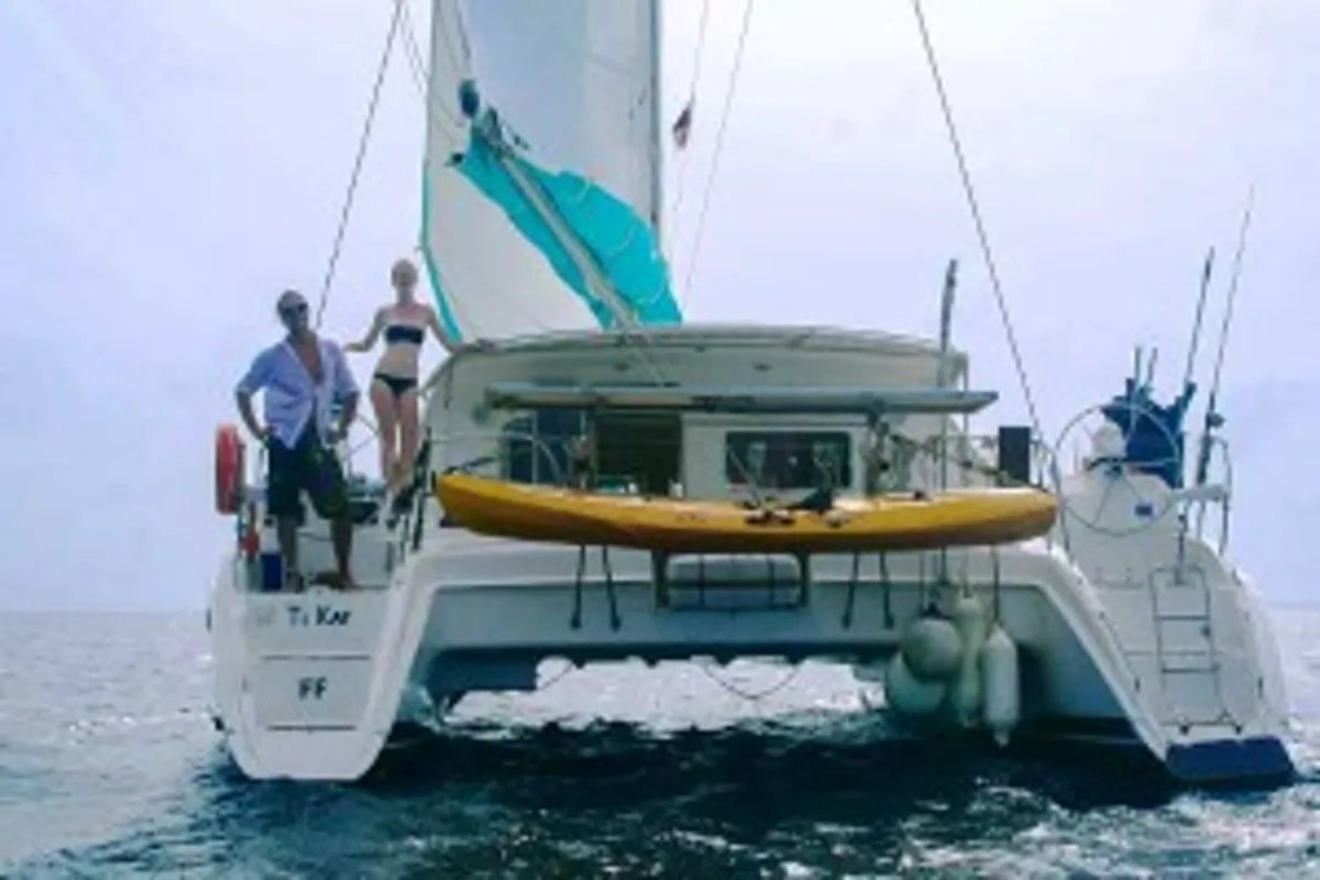 Deck of Ti Kay, a Nautitech 40 Open catamaran at Narganá, Panama