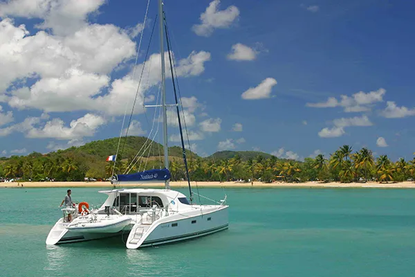 Exterior view of Ti Kay, a Nautitech 40 Open catamaran at Narganá, Panama