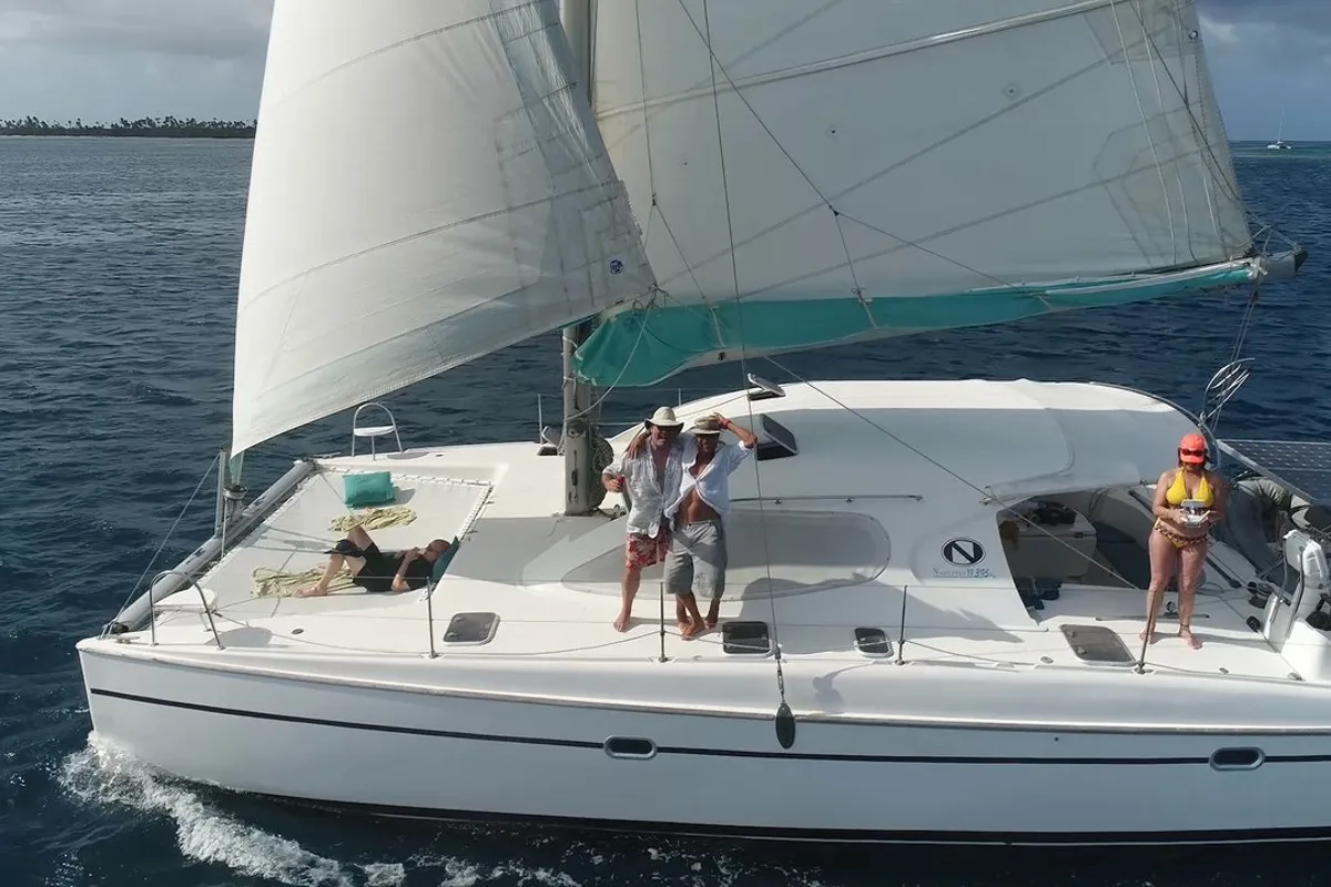 Deck of Ti Kay, a Nautitech 40 Open catamaran at Narganá, Panama