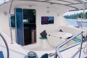 Deck of Ti Kay, a Nautitech 40 Open catamaran at Narganá, Panama