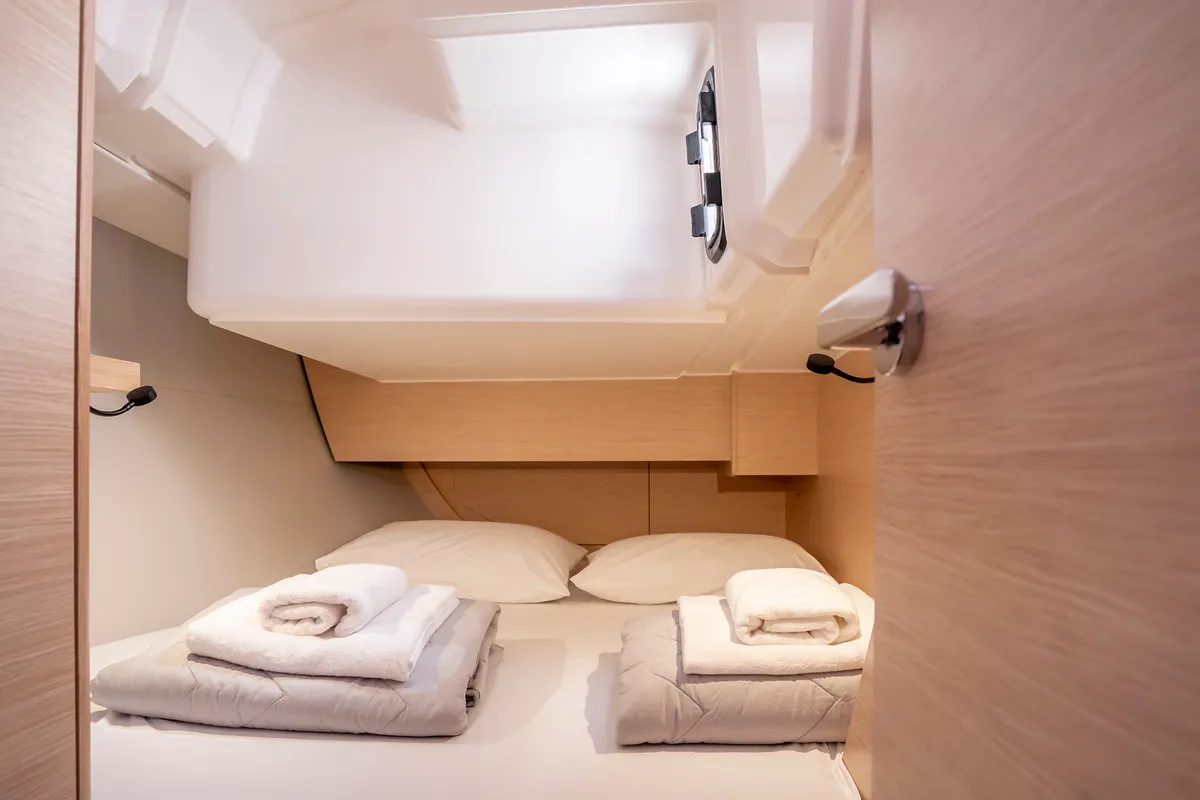 Cabin on First Laugh, a Dufour 37 sailboat at Skradin, Croatia