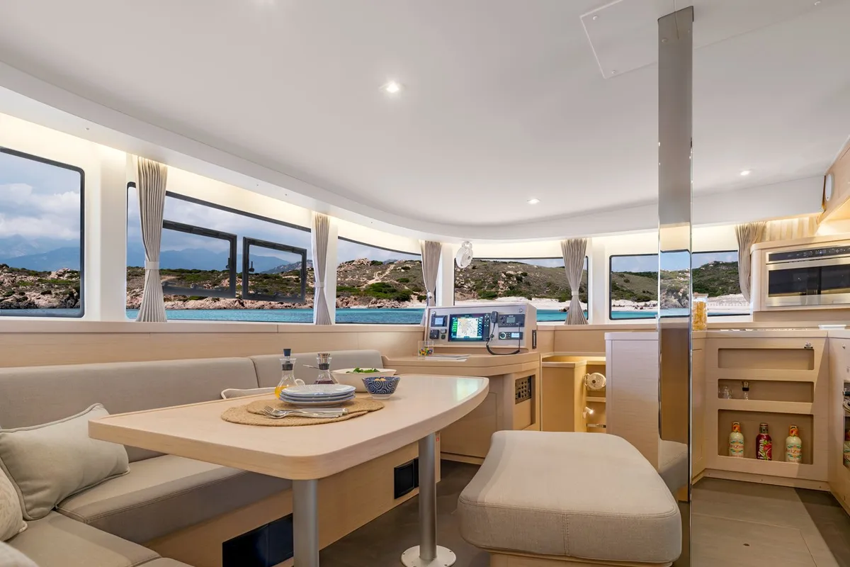 Salon of Mario Bros, a Lagoon 42 catamaran at Seget Donji, Croatia