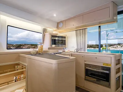 Galley of Mario Bros, a Lagoon 42 catamaran at Seget Donji, Croatia
