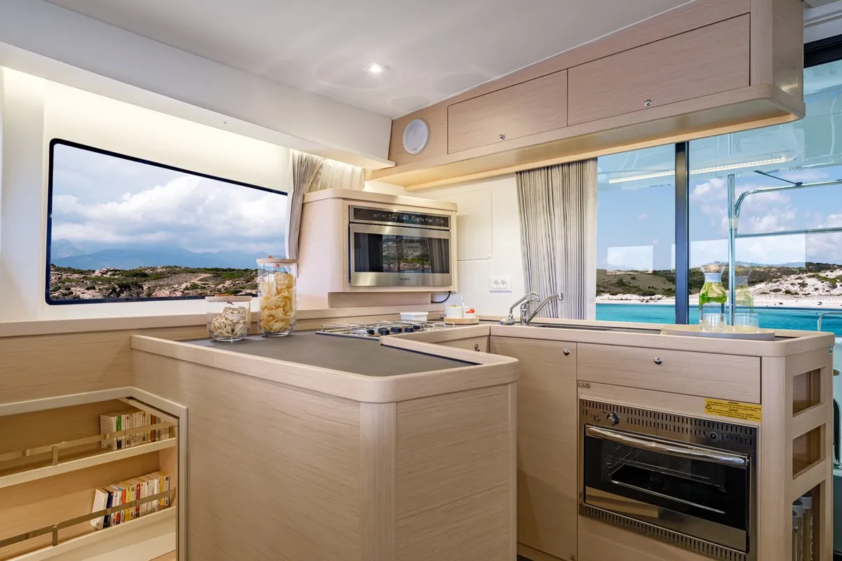 Galley of Mario Bros, a Lagoon 42 catamaran at Seget Donji, Croatia