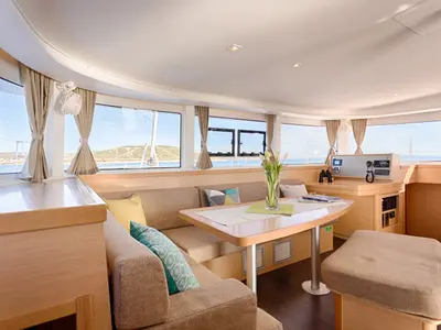 Salon of L42-19R, a Lagoon 42 catamaran at Municipal Unit of Rhodes, Greece