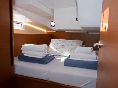 Salon of Mystic Kiss, a Jeanneau Sun Odyssey 490 sailboat at Split, Croatia