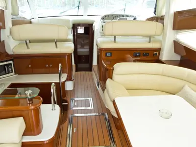 Salon of George's, a Prestige 46 Fly motorboat at Primošten, Croatia