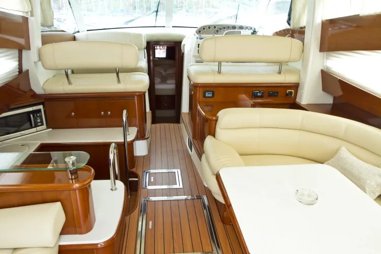 Salon of George's, a Prestige 46 Fly motorboat at Primošten, Croatia
