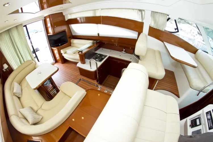 Salon of George's, a Prestige 46 Fly motorboat at Primošten, Croatia