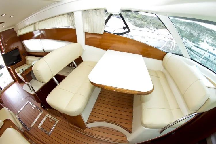 Salon of George's, a Prestige 46 Fly motorboat at Primošten, Croatia
