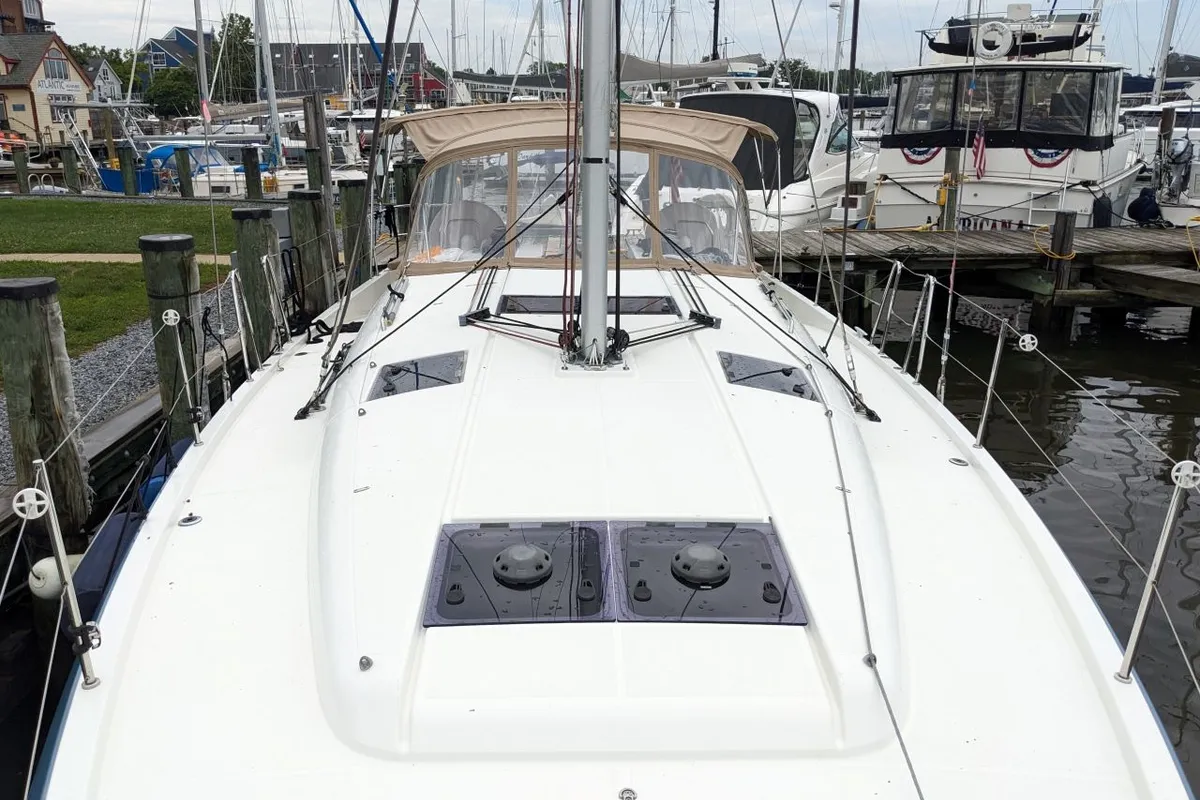 Deck of Summer Salt, a Jeanneau Sun Odyssey 440 sailboat at Chesapeake, United States